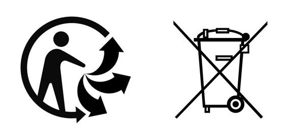 Symbole de tri et poubelle barrée