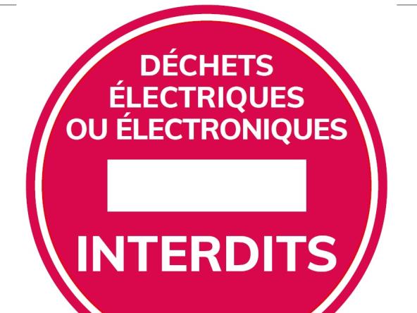 Stickers DEEE interdits pour Benne Tout Venant Stickers D3E interdits pour apposer en déchèterie sur les panneaux des quais des bennes ferrailles et tout venant.