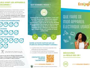 Dépliant à destination du grand public sur le tri des D3E et la filière D3E.