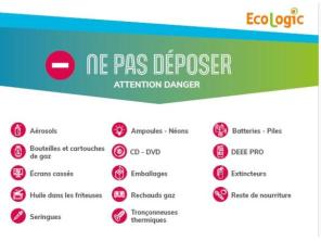 Affiche ne pas déposer en déchèterie. En complément de l'Affiche 