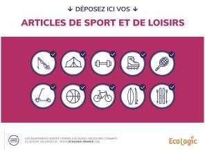 Affiche au format Paysage pour zone déchets des collectivités filière Articles de Sport et de Loisirs