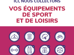 Affiche de collecte en magasin des équipements de sport et de loisirs