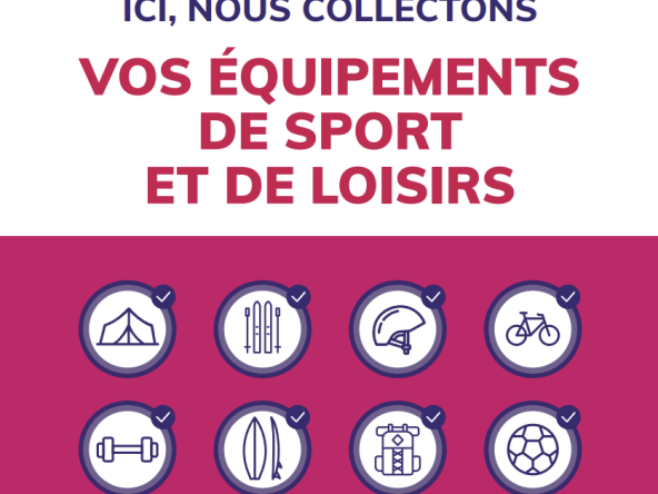 Affiche de collecte en magasin des équipements de sport et de loisirs