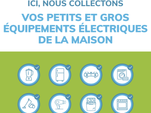 Affiche de collecte en magasin des équipements électriques de la maison