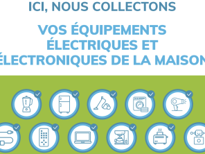 Affiche de collecte en magasin des équipements électriques et électroniques de la maison