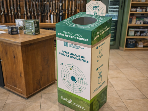 Ce guide, édité par Ecologic, présente aux armuriers les modalités de mise en place d’un dispositif de collecte et de recyclage des douilles vides usagées de chasse et de tir sportif. Il détaille les déchets acceptés, les conditions logistiques (big bags sur palette ou box de pré-collecte), ainsi que les seuils et modalités d’enlèvement via la plateforme e-dechet.com.
Le document explique également le processus de traitement et de recyclage des douilles, depuis la collecte jusqu’à la valorisation matière, dans le respect des obligations réglementaires. Il met en avant les bénéfices pour les armureries : visibilité accrue, engagement environnemental et fidélisation de la clientèle.
Enfin, il précise les engagements respectifs d’Ecologic et des points de collecte, ainsi que les outils de communication mis à disposition pour valoriser la démarche auprès du public.