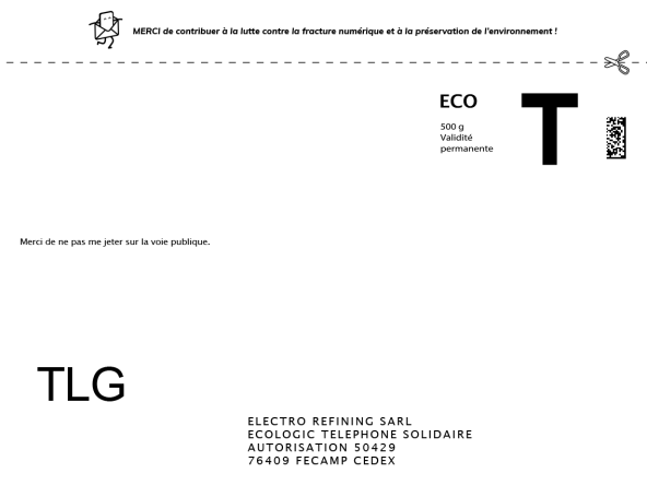 Ecologic La Grande Récup Élec - Téléphone solidaire - Étiquette La Poste
